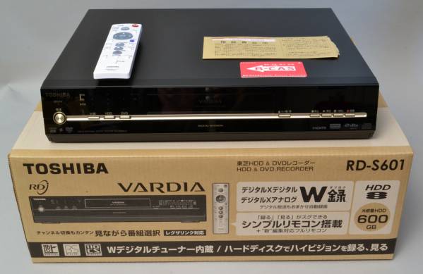 4F TOSHIBA VARDIA RD-S302 HDD＆DVDレコーダー 箱 ジャンク HDD DVDレコーダー 東芝 VARDIA RD-S601 B-CAS 元箱付