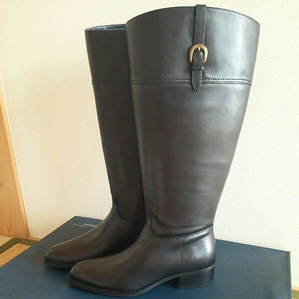 新品★牛革ジョッキーブーッ★16000円相当★3E★25.5★ゆったり