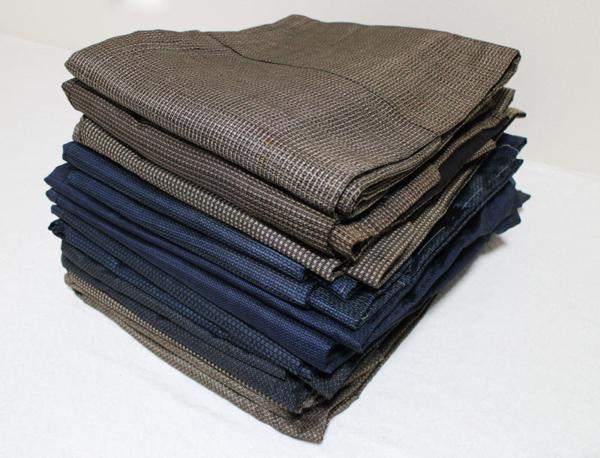 【京夢桜】男性用本場泥藍茶大島紬着物羽織セット等１４点/RWK50