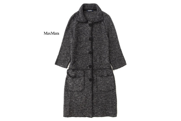 美品★Ｓマックスマーラ6万★お洒落！ニットコートV063