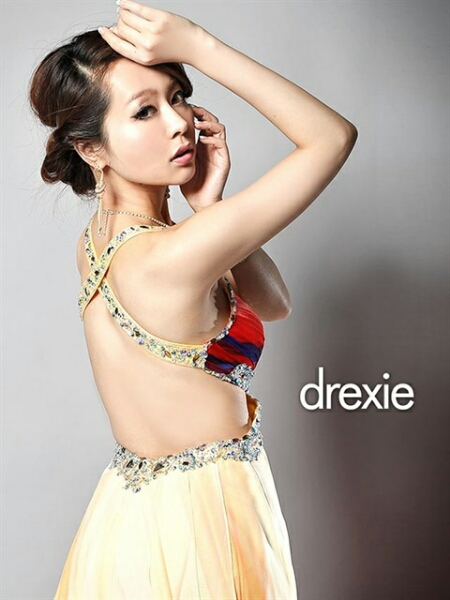 drexie グラデシフォンAラインキャミロングドレス 赤 オケージョン