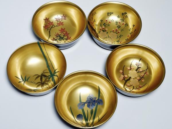 輪島塗 漆器 会津塗 | 雑煮椀 金彩蒔絵花文様 お吸物椀 本うるし