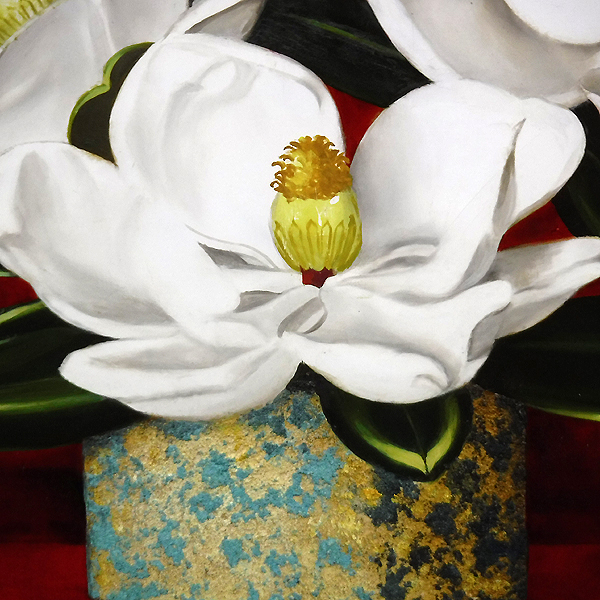 【GLC】高野三三男「泰山木」油彩8号 日展参与 藤田嗣治の盟友