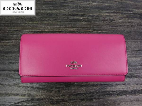 ★新品・正規品★ コーチ カーフ レザー エンベロープ 長財布 ♪