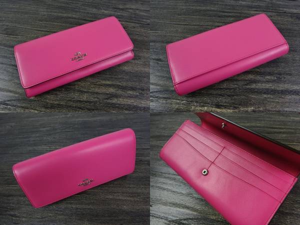 ★新品・正規品★ コーチ カーフ レザー エンベロープ 長財布 ♪