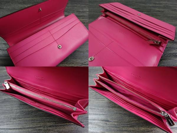 ★新品・正規品★ コーチ カーフ レザー エンベロープ 長財布 ♪