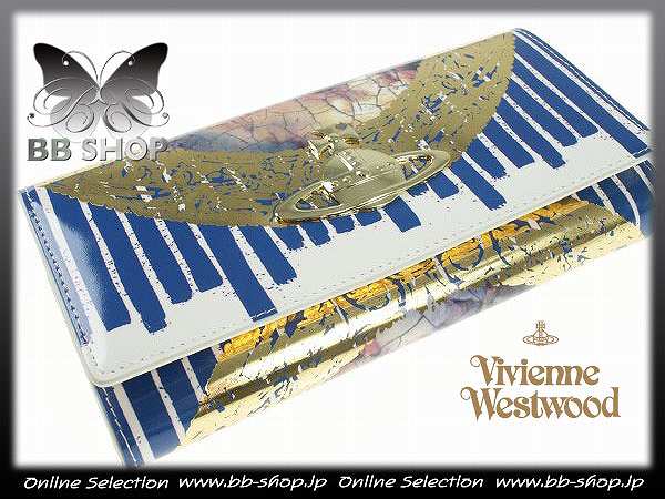 ◆3196◆ヴィヴィアンウエストウッド牛革レザーオーブロゴ長財布