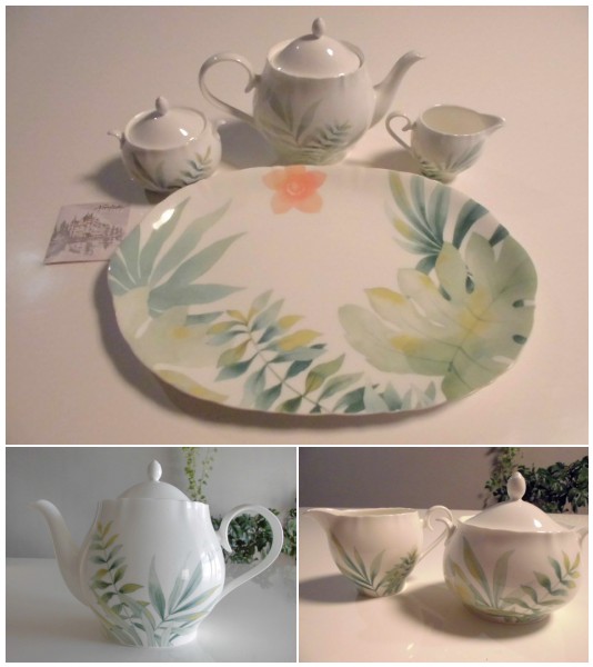 未使用品★ノリタケ PARFLARE ティーポットセット・大皿付き