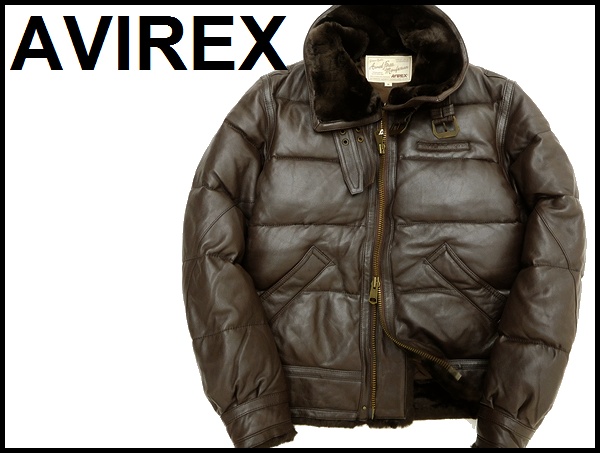 新品 8.5万 AVIREX ラムレザー B-3 ダウンジャケット M 【公式通販】