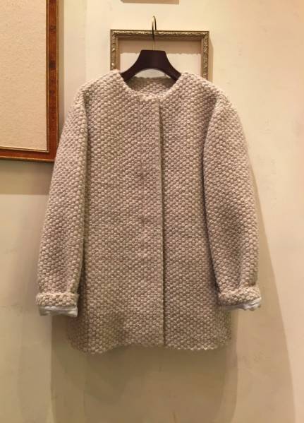 美品☆ウィムガゼット☆ノーカラーコート☆ツィード☆2015☆大草