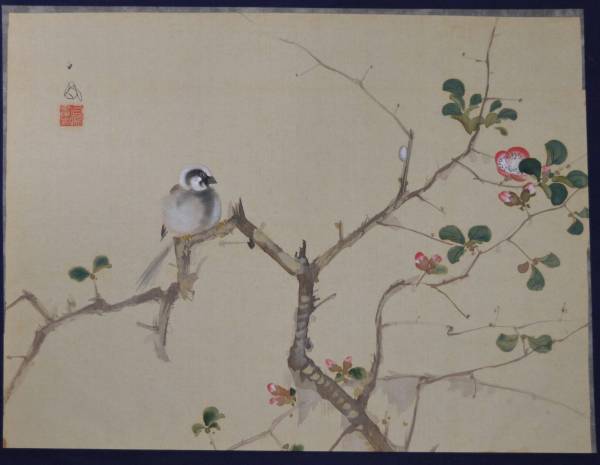 ◆西山翠嶂に師事 石川英鳳 近藤白鳳 ５枚 捲り 絹 紙本 肉筆 ◆