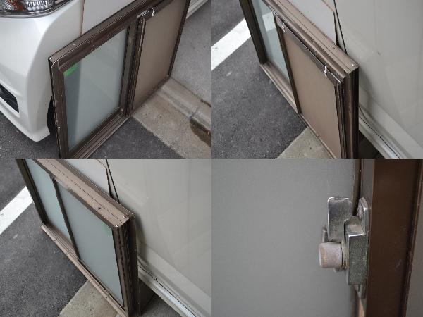 中古□アルミサッシ□引き違い窓□ブロンズ色□枠付□刷り