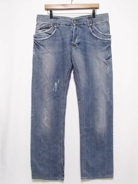 DOLCE&GABBANA Jeans デニム パンツ ストレート ダメージ ブルー