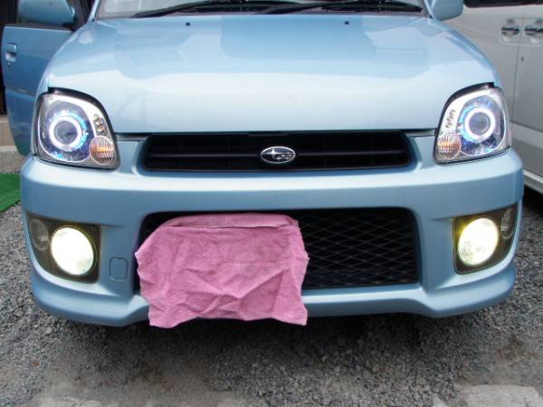 プレオ 後期 ヘッドライト イカリング HID LED パーツ スバル用