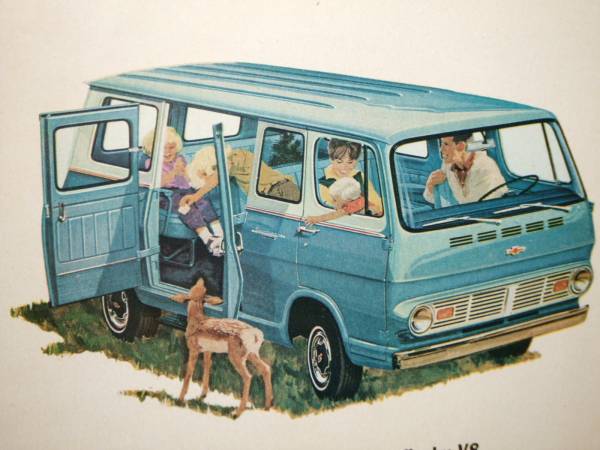 当時物 シェビー バン ヴィンテージ VAN オールド 旧車 額装_2