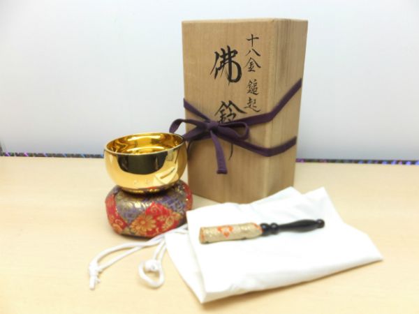 １スタ　18金 鎚起　佛鈴　おりん　勲六等伝統工芸士　田口恒長