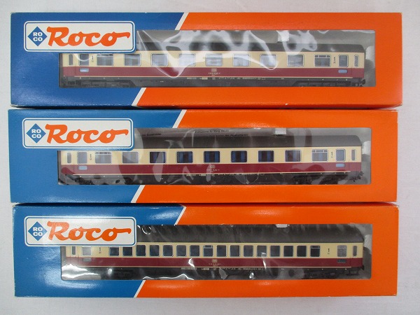 ROCO HOゲージ DB ドイツ鉄道 客車 44404，44405 /3点，ロコ[梱0.1