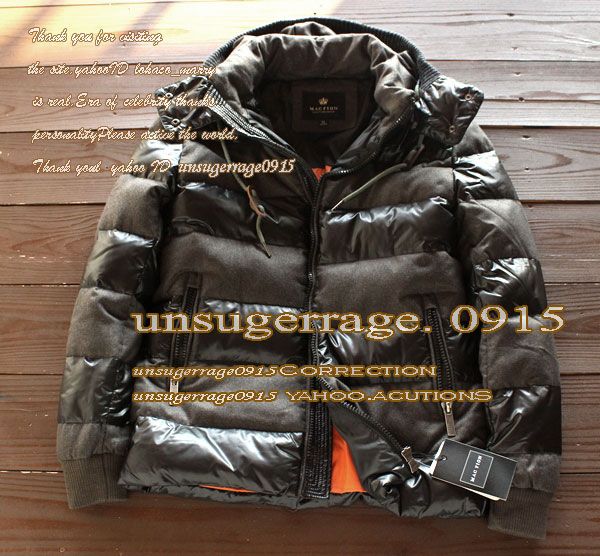 EU.MACメンズ 高品質Napoli/コンビダウンジャケット黒灰2XL(XL位