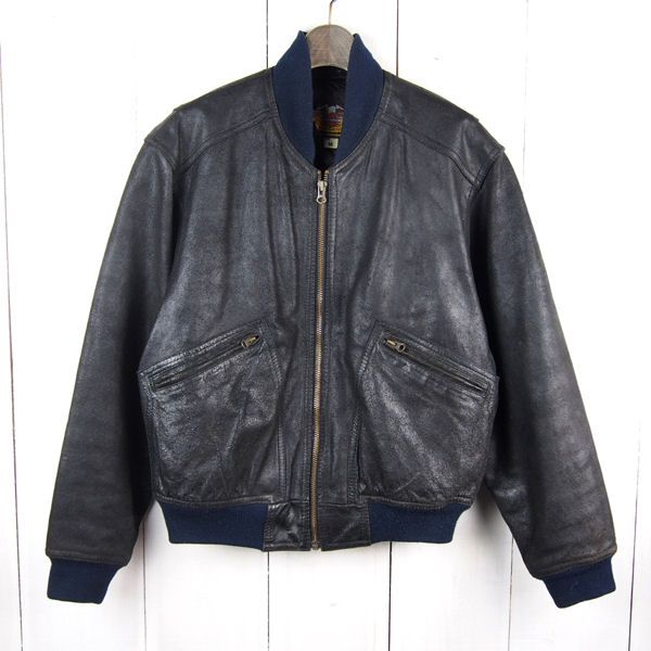 ハーレーダビッドソン*レザーフライトジャケット(M)ブラック