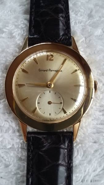 1円～　ジラールぺルゴ　K18YG手巻　OH済　希少美品　