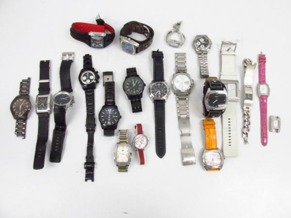 y*p様 腕時計 まとめ売り【 ジャンク 】 POLICE/FOSSIL/TOMMY等 腕時計 ジャンク品 20点▽A1408