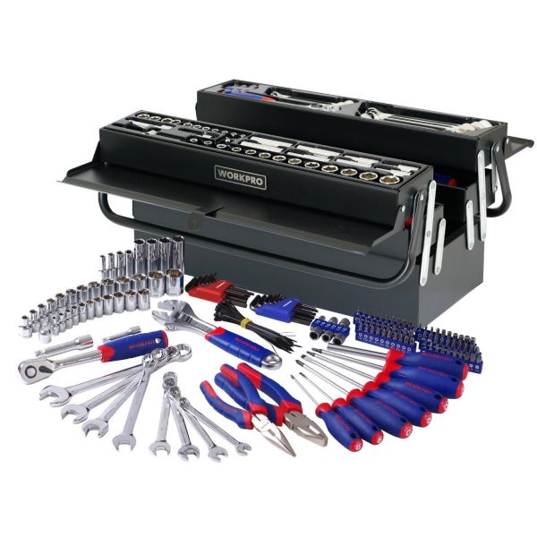 WORKPRO 工具セット＆工具ボックス183点組　両開きケース