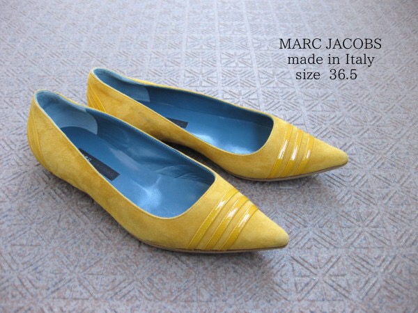 即決☆伊製☆MARC JACOBSマークジェイコブス☆フラット靴☆36.5☆黄色