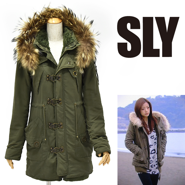 SLY ラクーンファー N3B モッズコート ショート Y2K 00's カーキ SLY