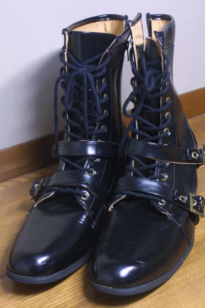 ☆編み上げ サイドジップブーツ 合皮 28cm 新品 ☆