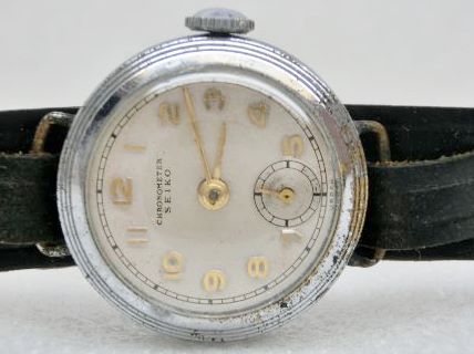 SEIKO　クロノメーター　スモセコ　3針　アンティーク　レトロ　美品　稼動　戦前戦後タイプ革ベルト付