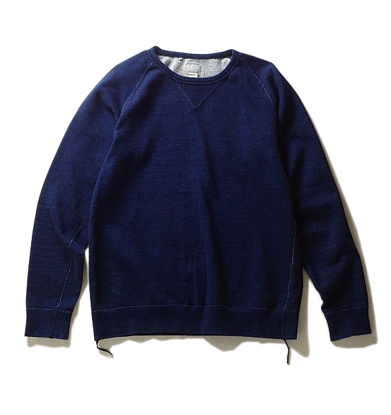 ★【DELUXE Clothing】インディゴ スウェット シャツM(38)