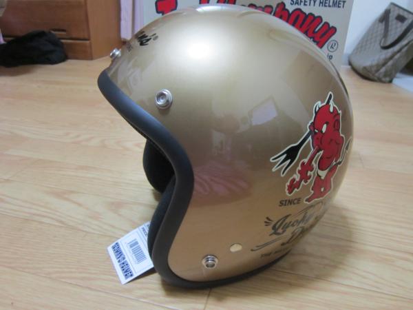 ◇TEDMAN ジェットヘルメット TMH-12 TEDバイク ゴールド(艶有り) L