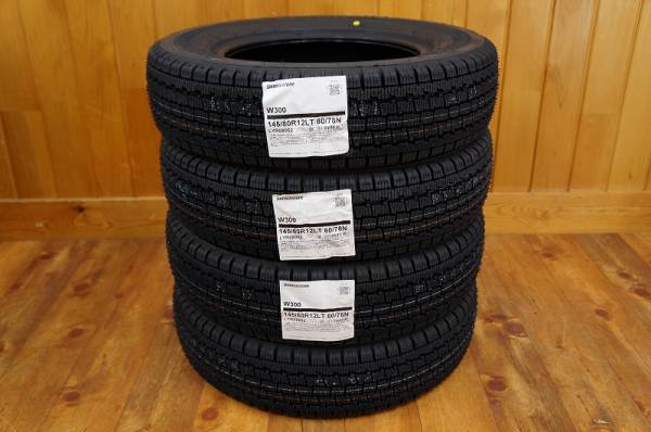 新品 ブリヂストン スタッドレスタイヤ W300 145/80R12 80/78N③