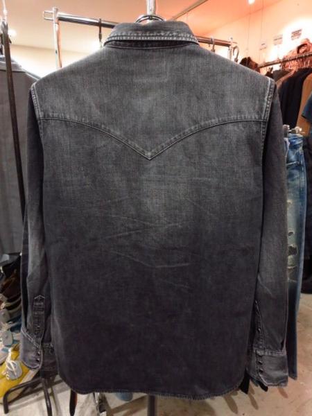 RUDE GALLERY BLACK REBEL ルードギャラリーブラックレーベル ヴィンテージ加工ウエスタンデニムシャツ 黒 M