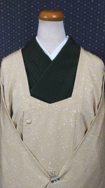 【おとぎや】　特選　蒔糊　ロングコート　単衣　正絹　作家物　中古品