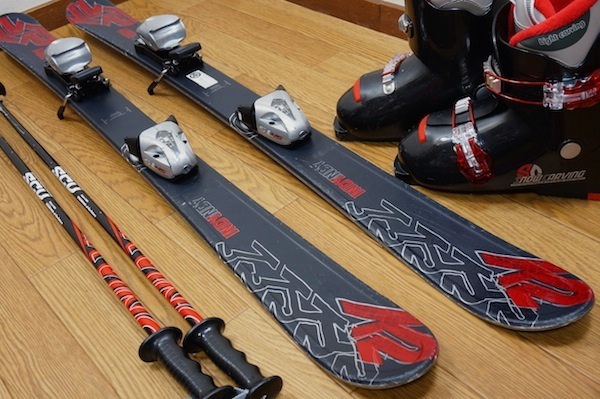 112cm 靴21cm K2 子供用カービングスキーセット 中古(110