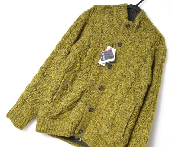 新品 シンプルライフ イタリア生地 ニット ジャケット M セーター SIMPLE LIFE マスタード 定価38880円 〆