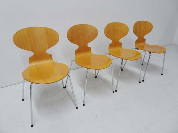 □Fritz Hansen フリッツハンセン□アントチェア 4脚セット ビーチ材