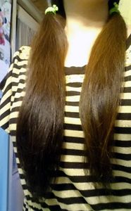 日本髪　結髪　ブラウン 5束　髪の毛　かつら　人毛 人毛 髪束 細めブラウン 20～30㎝ 47g