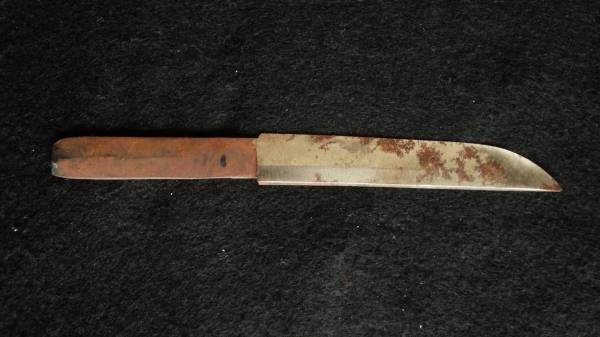 日本刀残欠で作ったナイフ 切断刀身