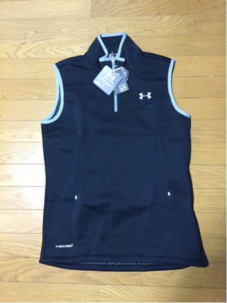 アンダーアーマー　ゴルフ裏起毛ストーム保温ベストコールドギアLG新品タグ付き黒