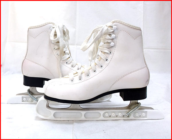 Bana8 程度良 SLM フィギュアスケート靴 カバー付き 白 21㎝(アイス 