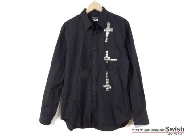  Z121 コム デ ギャルソン オム プリュス スタッズ シャツ M 黒(Mサイズ)｜売買されたオークション情報、yahooの商品情報をアーカイブ公開 - オークファン 男性用