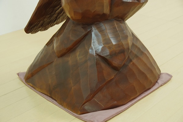 鷹 木彫り 置物 一刀彫 鷲 彫刻 オブジェ 大型 ヴィンテージ 彫刻芸術