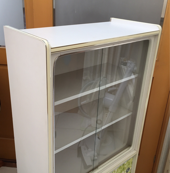 昭和レトロ ポップ 花柄 フラワー ミニ 食器棚 アーチ窓 希少(日本