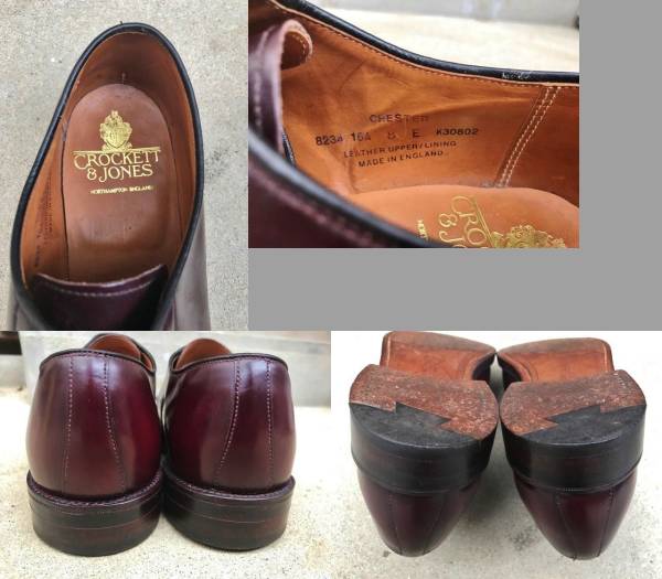 クロケット&ジョーンズ CROCKETT&JONES ビジネス シューズ 靴 レザー イギリス製 英国 革 ストレートチップ UK製 8 コードバン 風