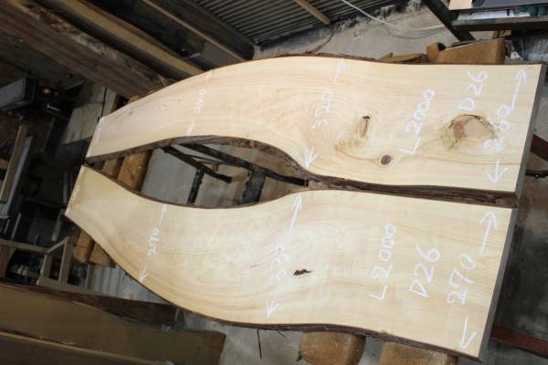 檜　耳付き無垢板　天板　現品限り　格安にて