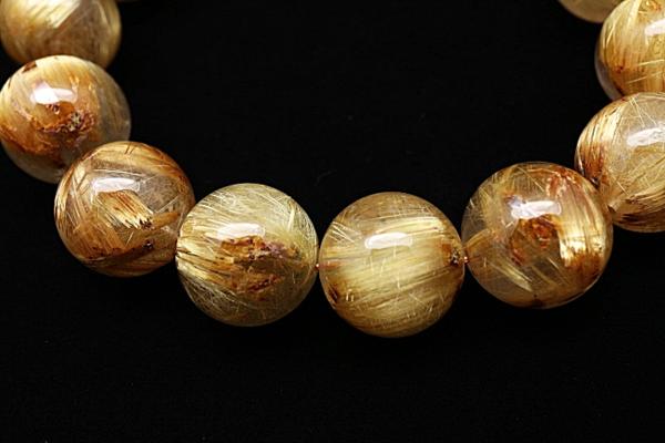 タイチン ゴールド 極太 | 金針水晶 16mm ブレスレット ルチル 極煌11A