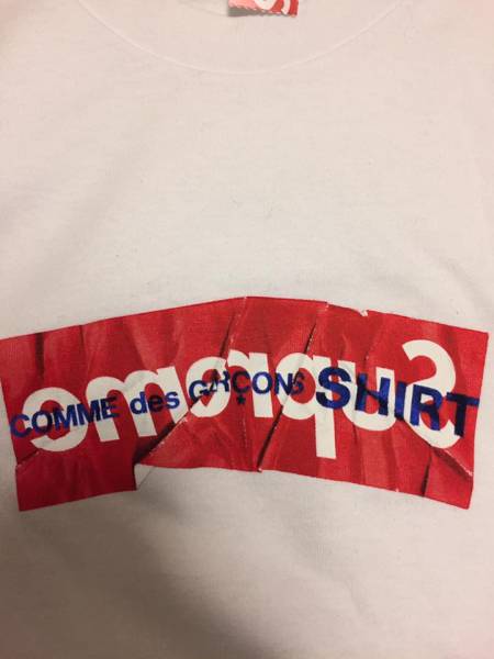 Supreme / COMME DES GARCONS SHIRT Box Logo Tee Mサイズ Large white 白