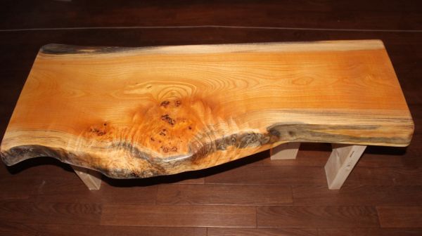 0161 ◇ 売り切り ケヤキ 欅 テーブル 座卓 センターテーブル 天板 無垢一枚板 長さ107cm
